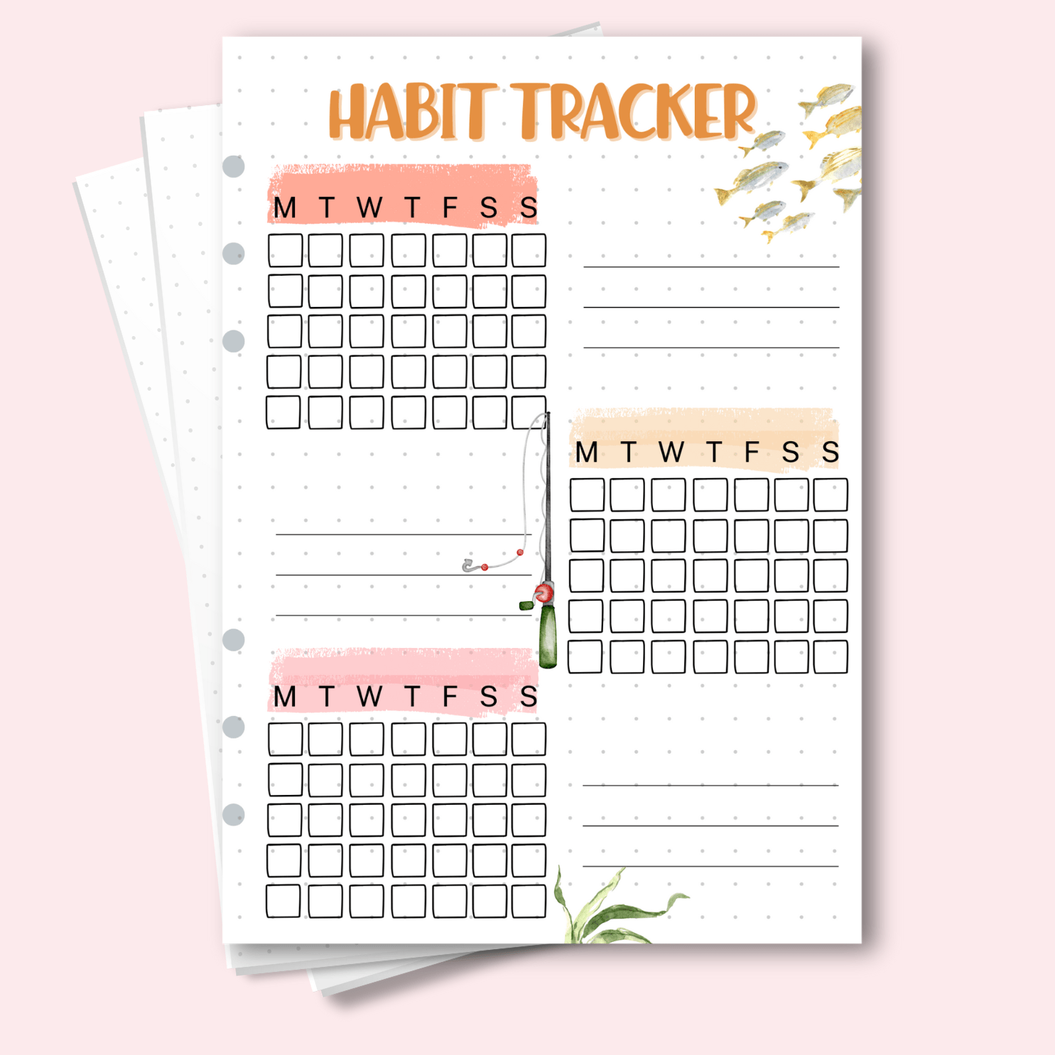 Monthly habit tracking insert to build routines in August