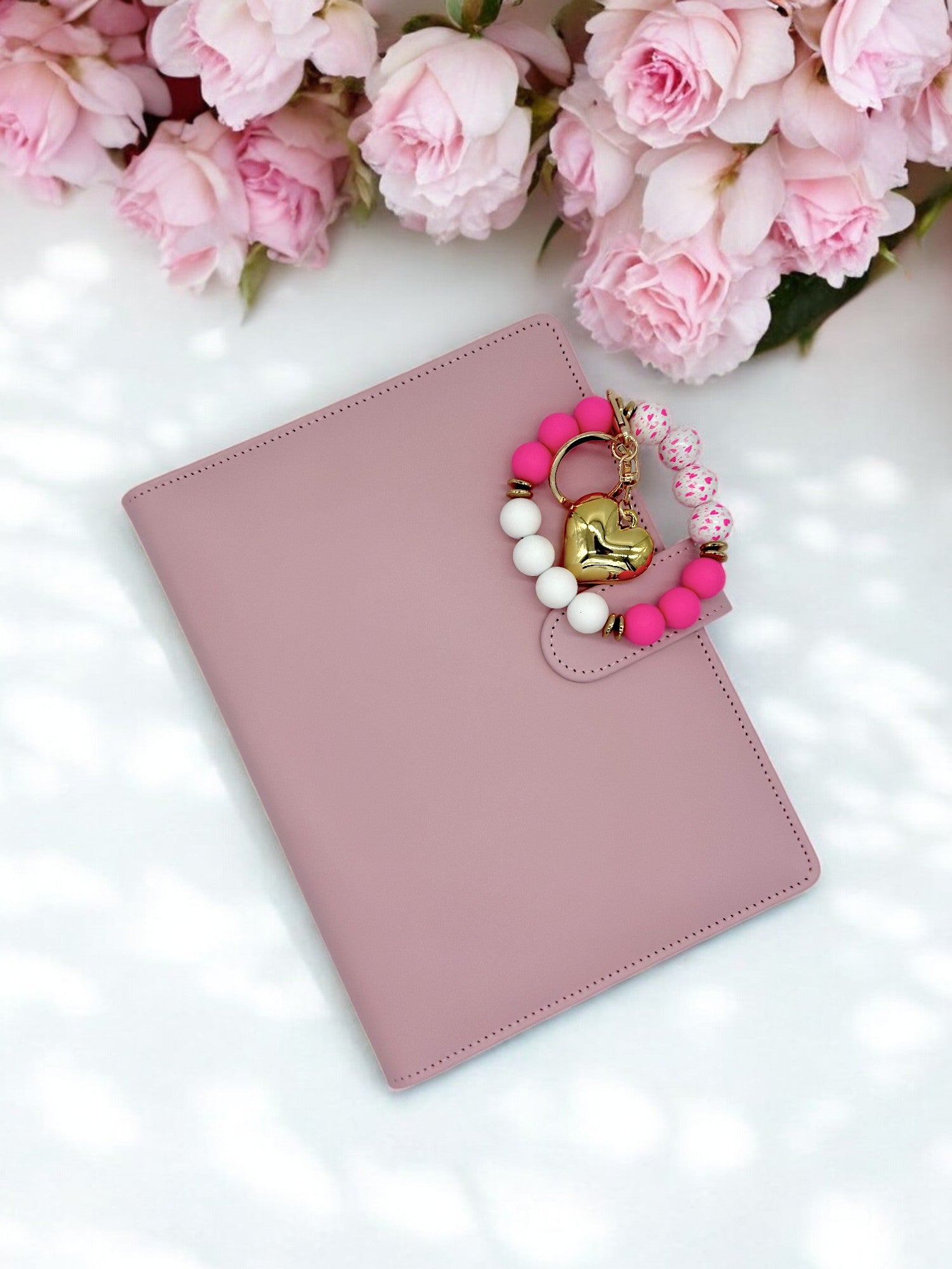 Neon pink Beaded wrist keychain for mums and students