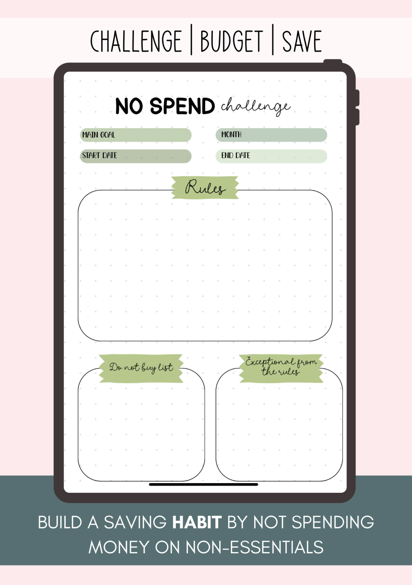 No spend challenge tracker to build saving habits and reduce spending