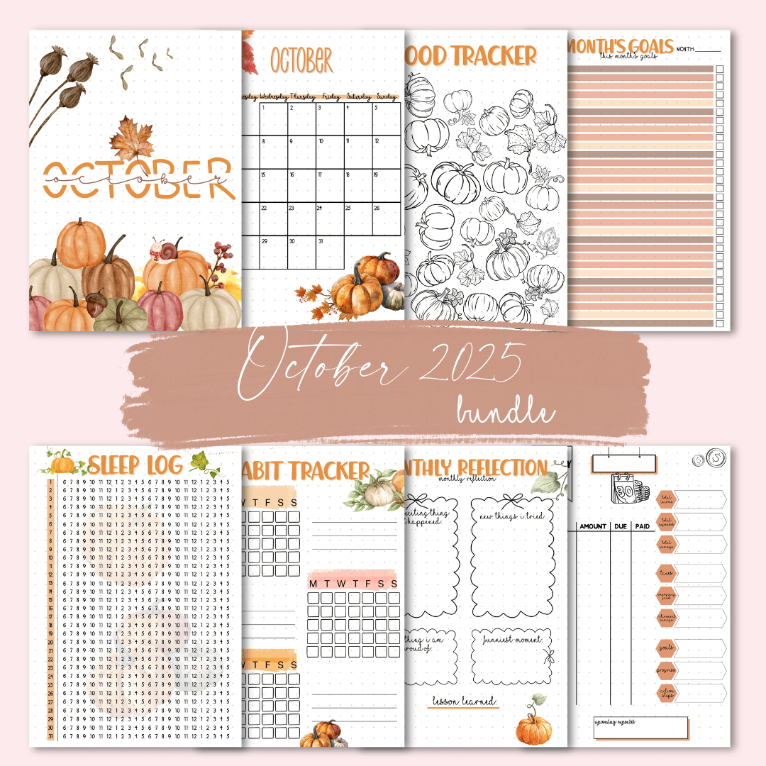 October 2025 monthly journaling pages for your bullet journal