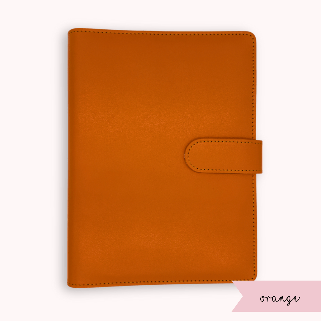 Orange colour A5 bullet journal cover with 6-ring binder