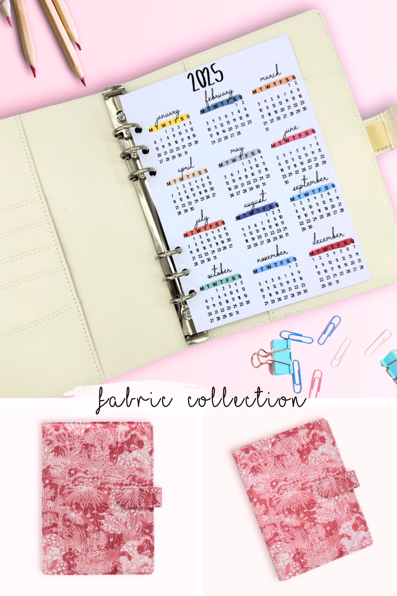 Personalised fabric journal case for planning and mindful journaling