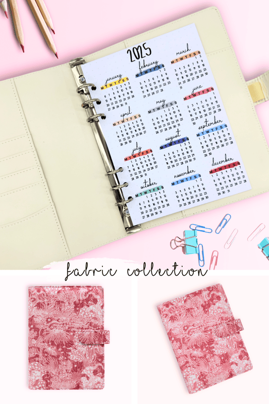 Personalised fabric journal case for planning and mindful journaling