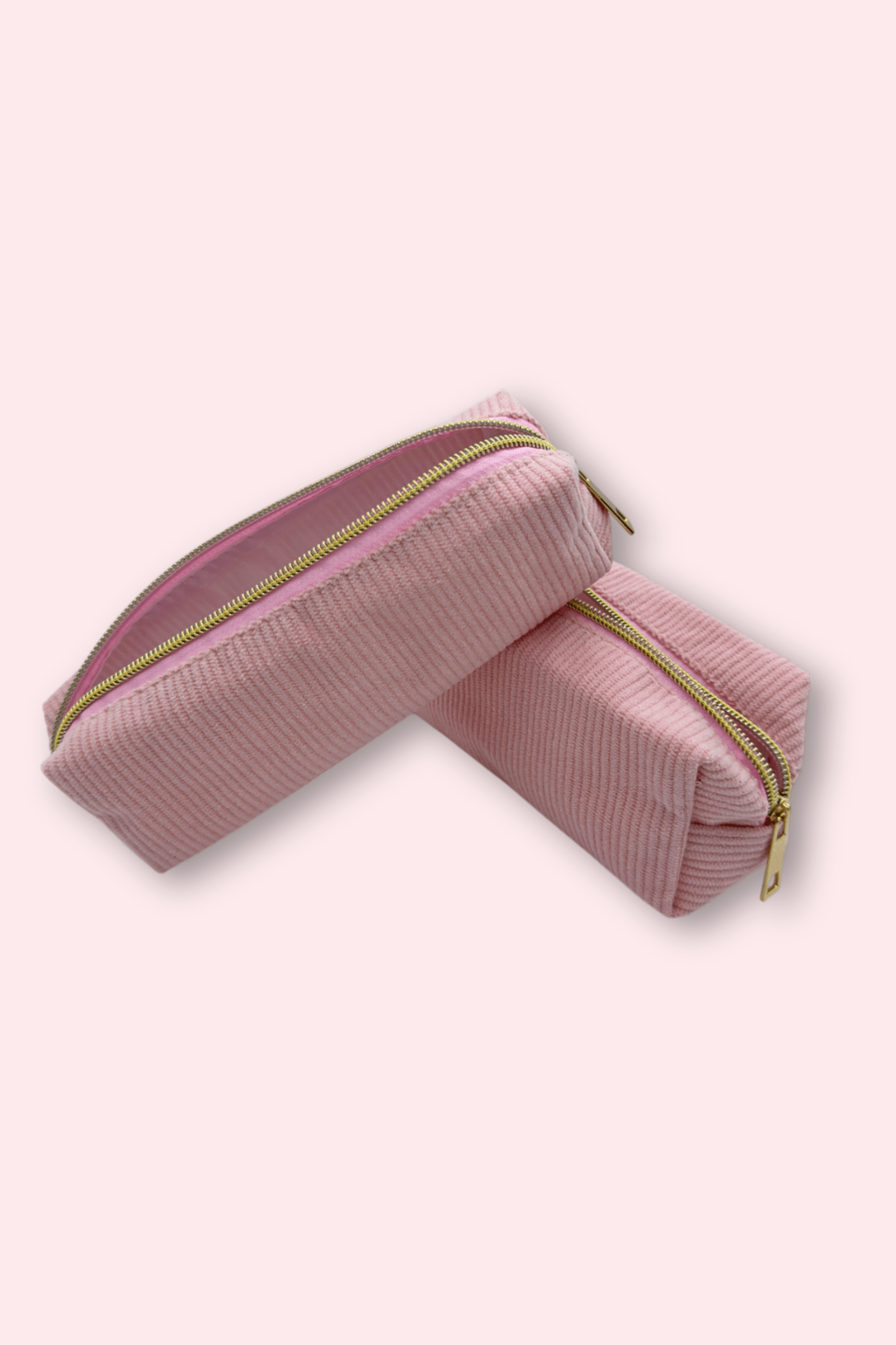Pink large velvet pencil case for your journaling stationery