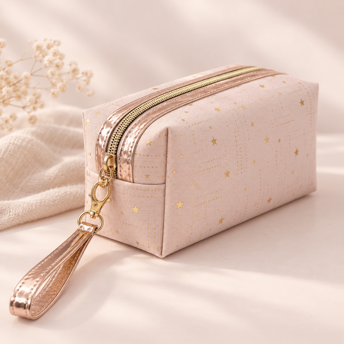 Large Sparkly Pencil Case – Waterproof Multi-Use Pouch with Strap