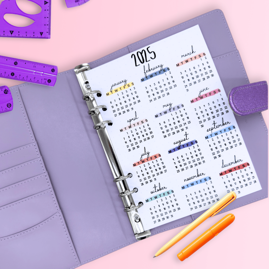 Purple Planner case with calming sparkle perfect for wellness journaling