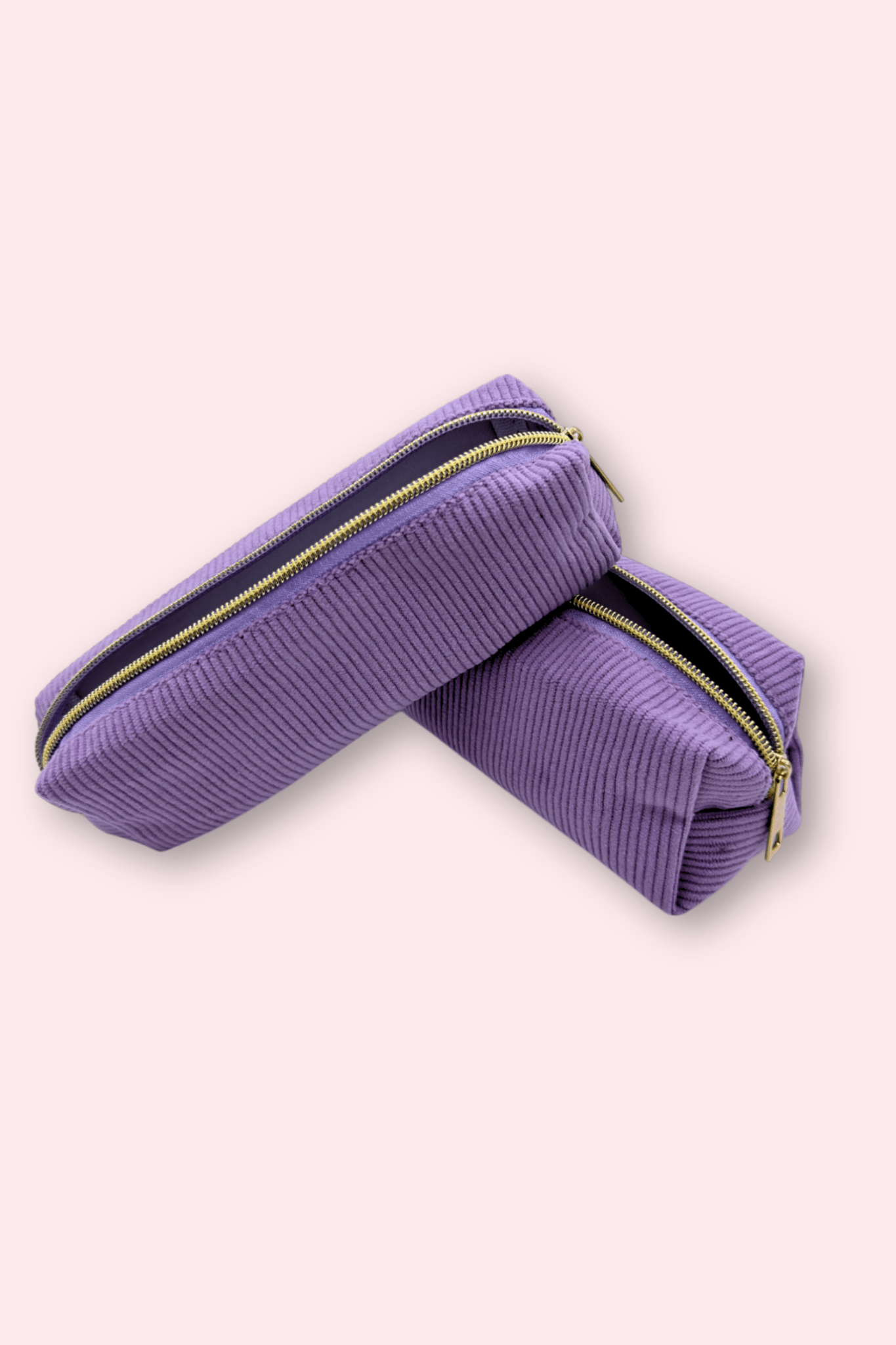 Purple large velvet pencil case for your journaling stationery