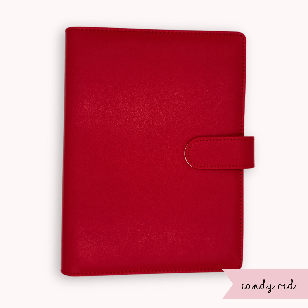 Red colour A5 bullet journal cover with 6-ring binder