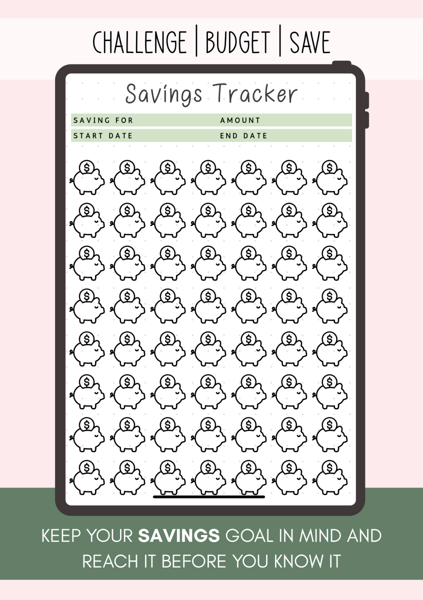 Savings tracker with piggy bank icons to visualise financial goals