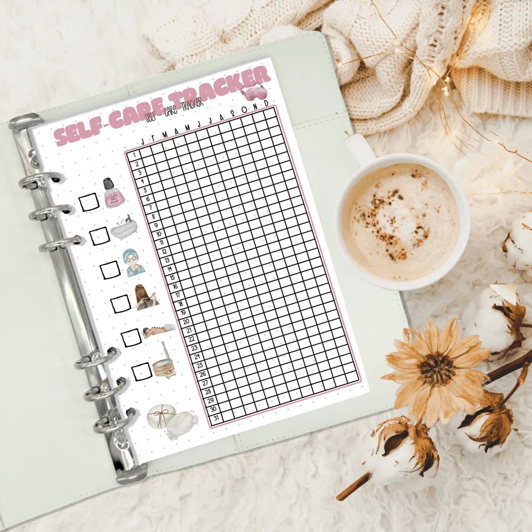 Self-Care Journal Page with Watercolor Theme – Perfect for Planners & Binders