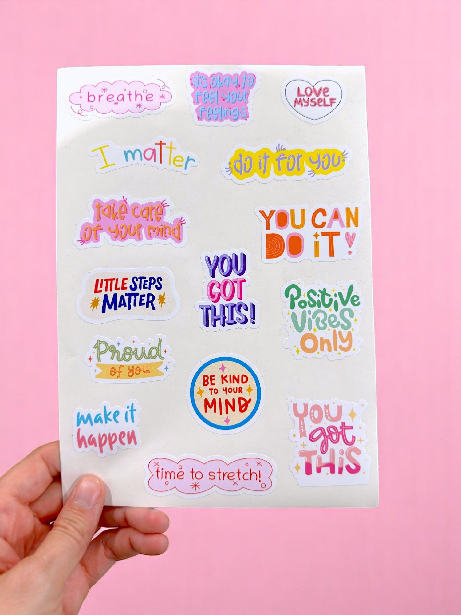 Self care sticker sheet