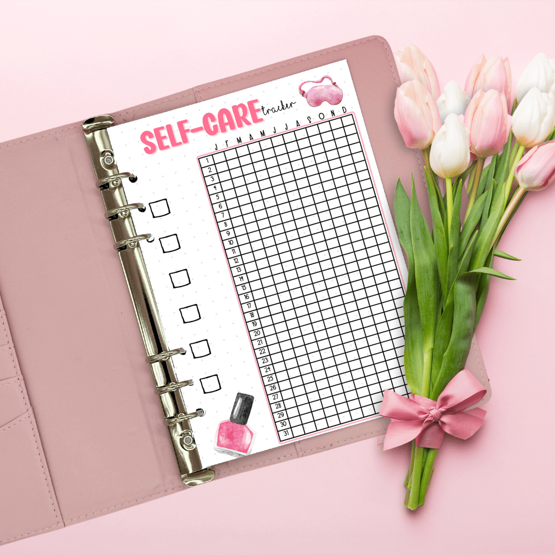 Self care yearly journal tracker page