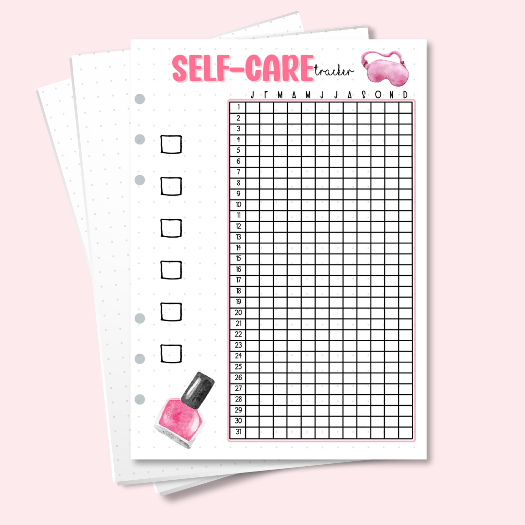 Self care yearly tracker page