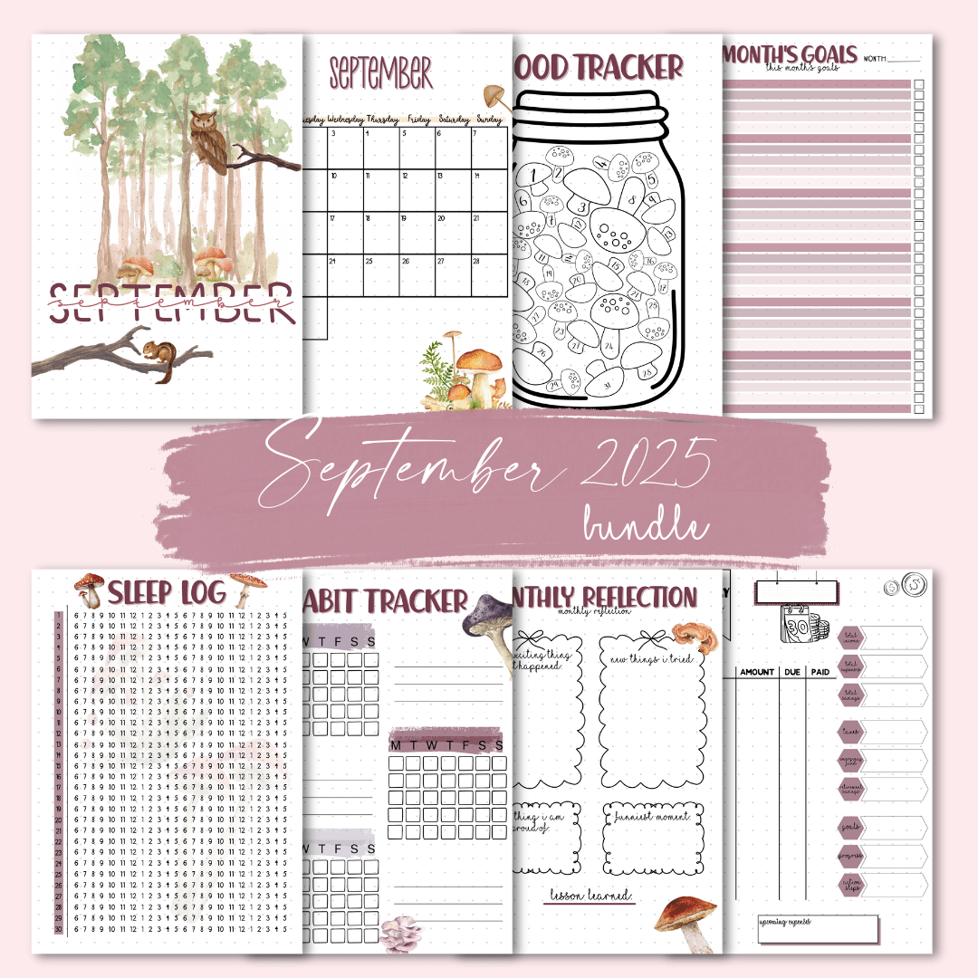 September 2025 monthly journaling pages for your bullet journal