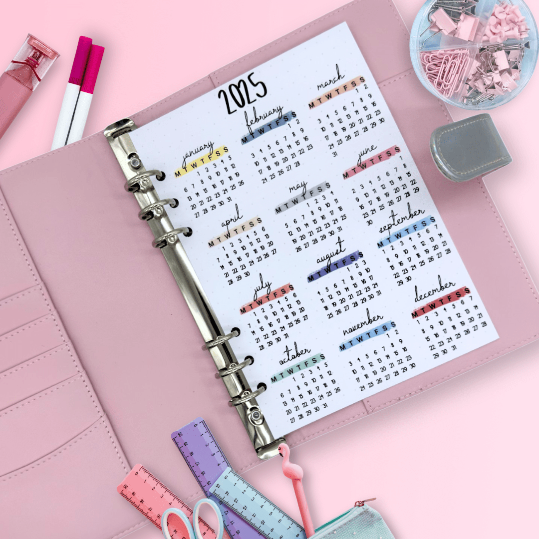 Silver holographic A5 journal cover with card slots, pockets, and holographic rainbow design