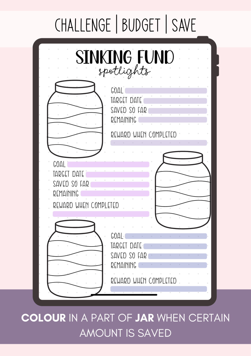 Sinking fund spotlight jars page for saving towards multiple goals