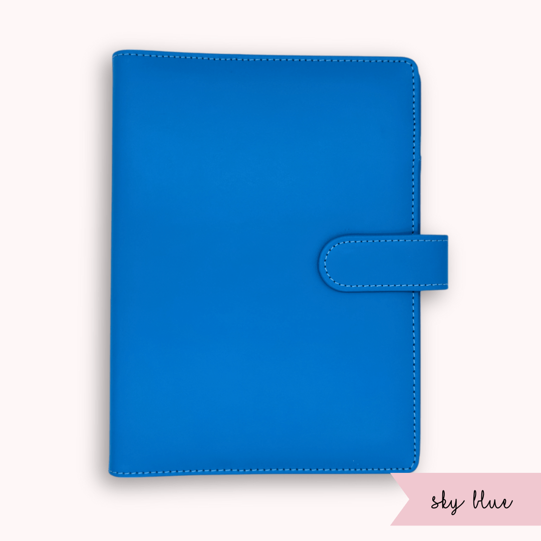 Sky blue A5 bullet journal cover with 6-ring binder