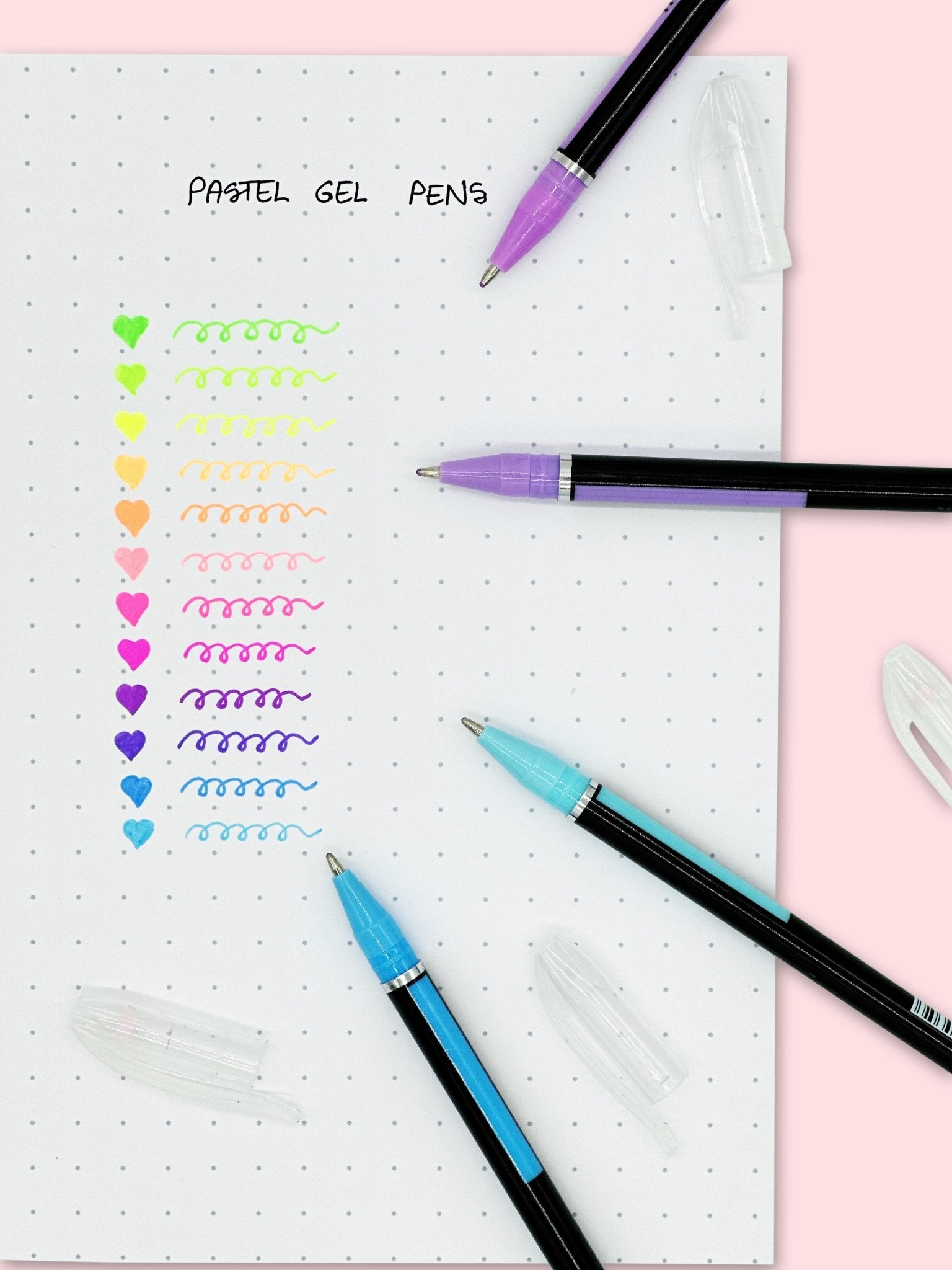 Soft pastel gel pens used in a gentle weekly journal layout