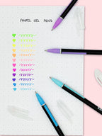 Soft pastel gel pens used in a gentle weekly journal layout