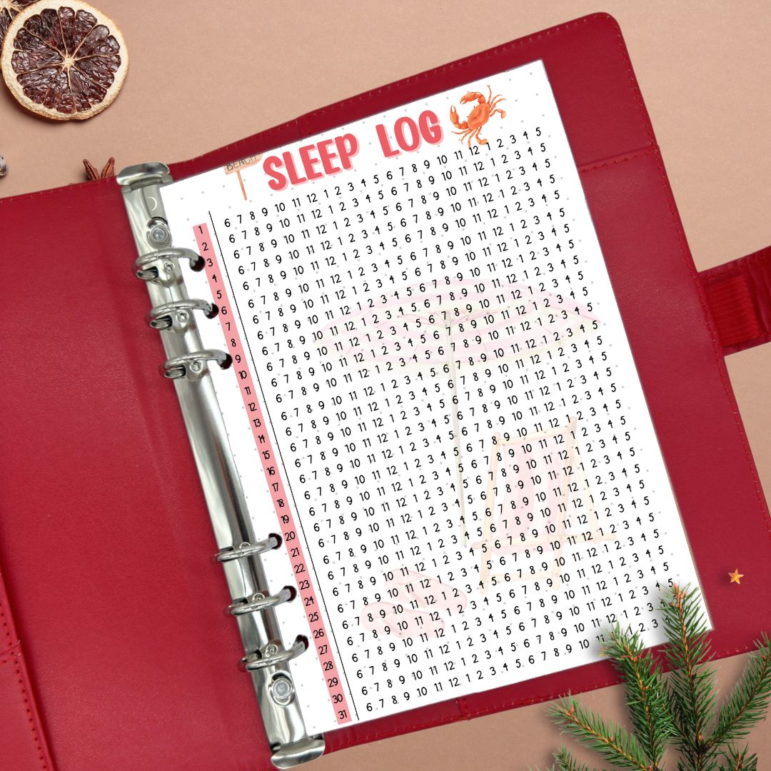 Summer theme A5 sleep tracker insert for mindful journaling