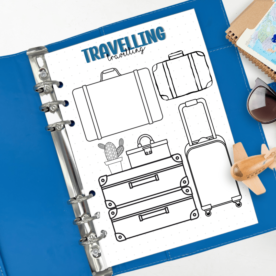 Travel bucket list page for journaling and memory keeping