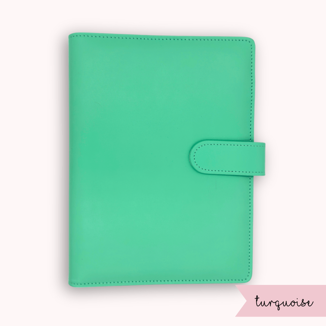 Turquoise colour A5 bullet journal cover with 6-ring binder