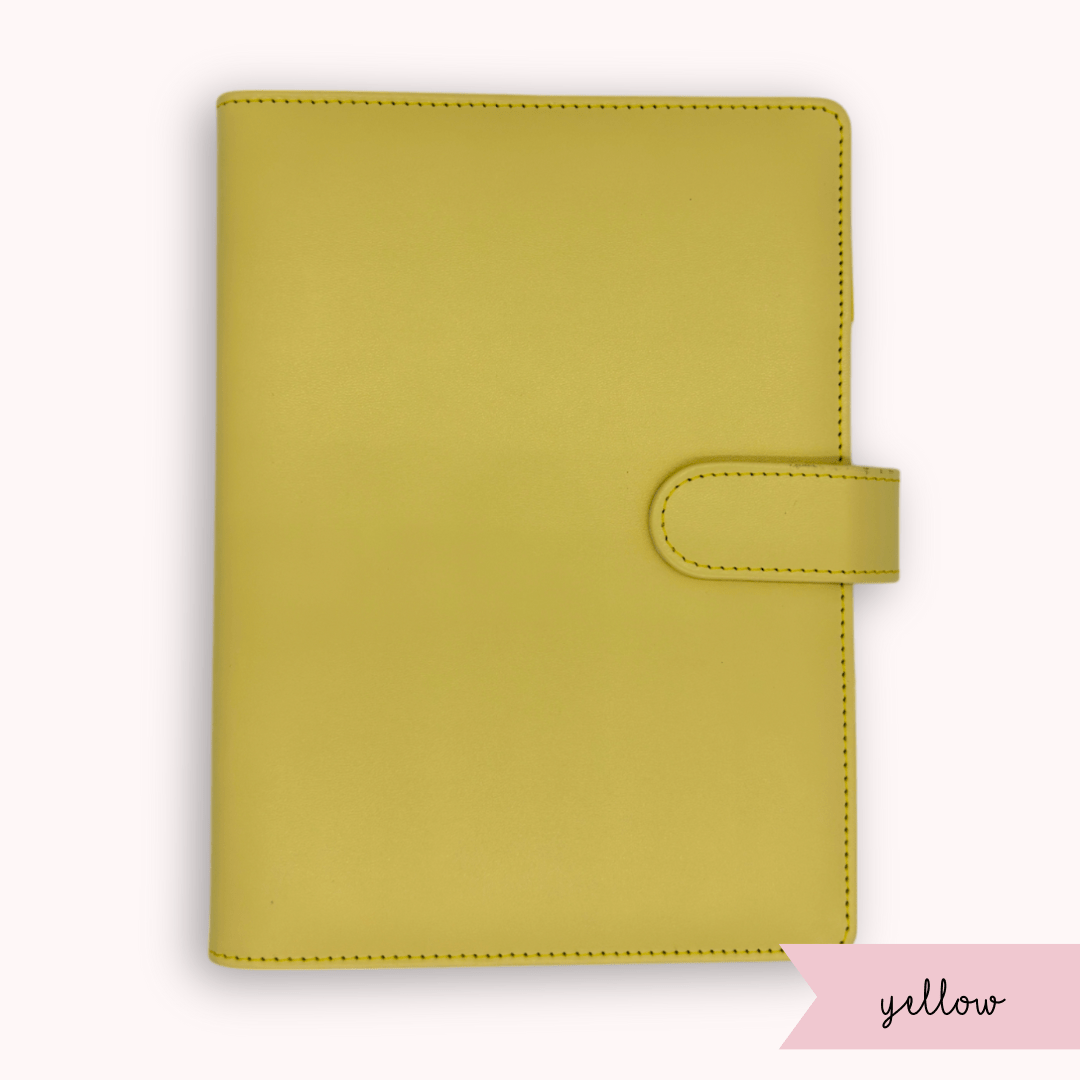 Yellow colour A5 bullet journal cover with 6-ring binder