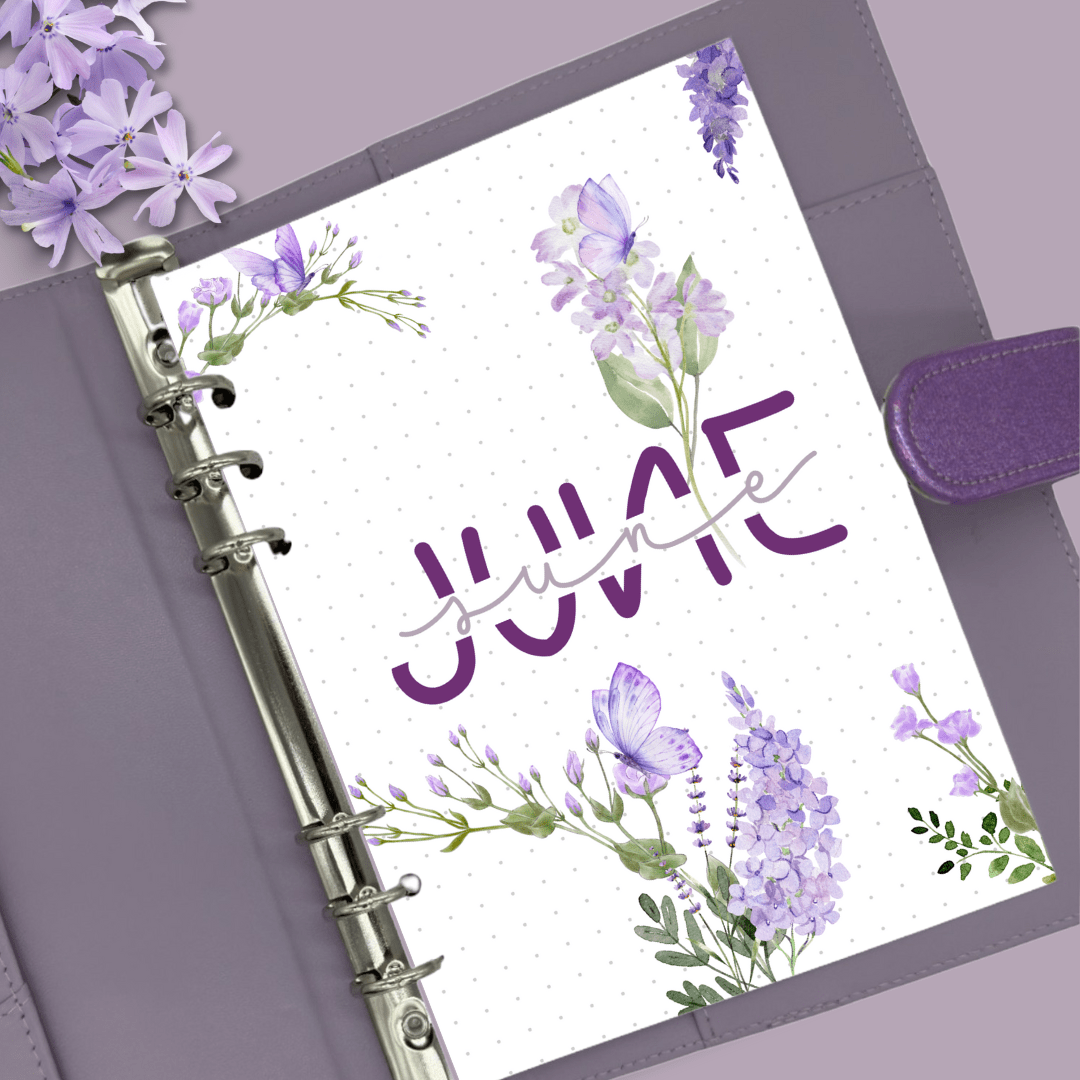 bullet journal June cover insert A5