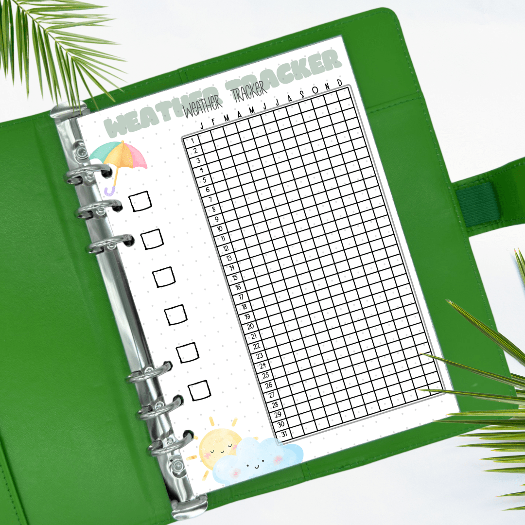 bullet journal insert to track weather patterns