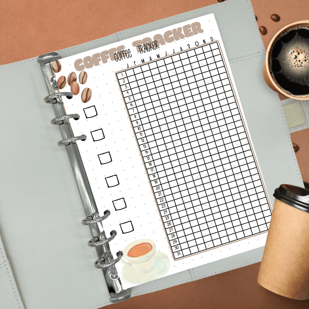 caffeine intake bullet journal tracker