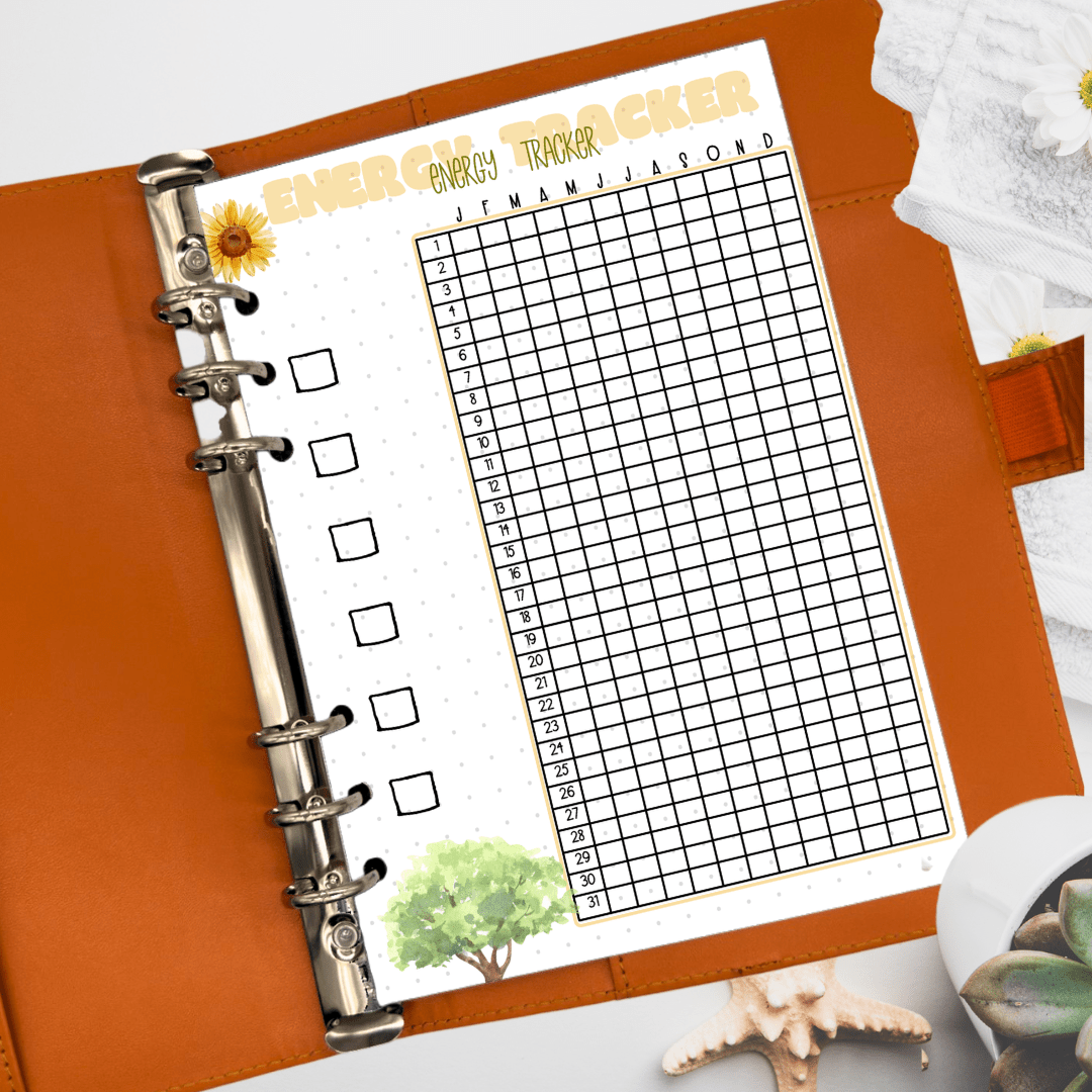 daily energy tracker for mental health journaling