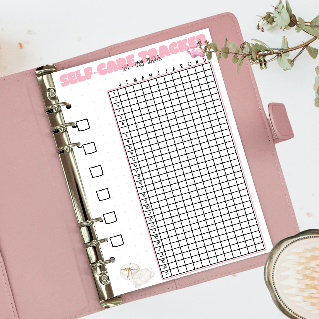daily wellness habit tracker A5 grid page