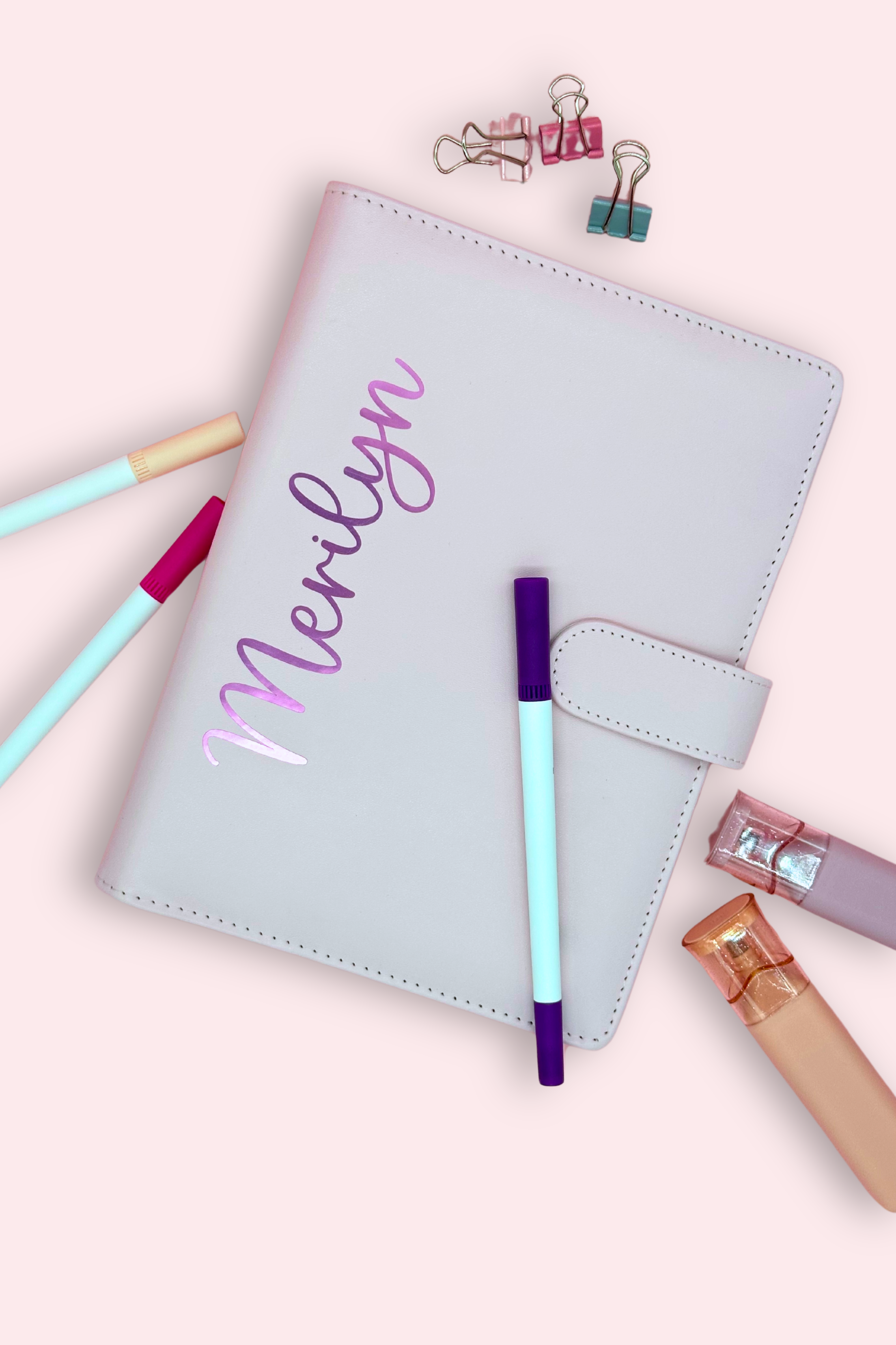 Personalise your journal cover with your name