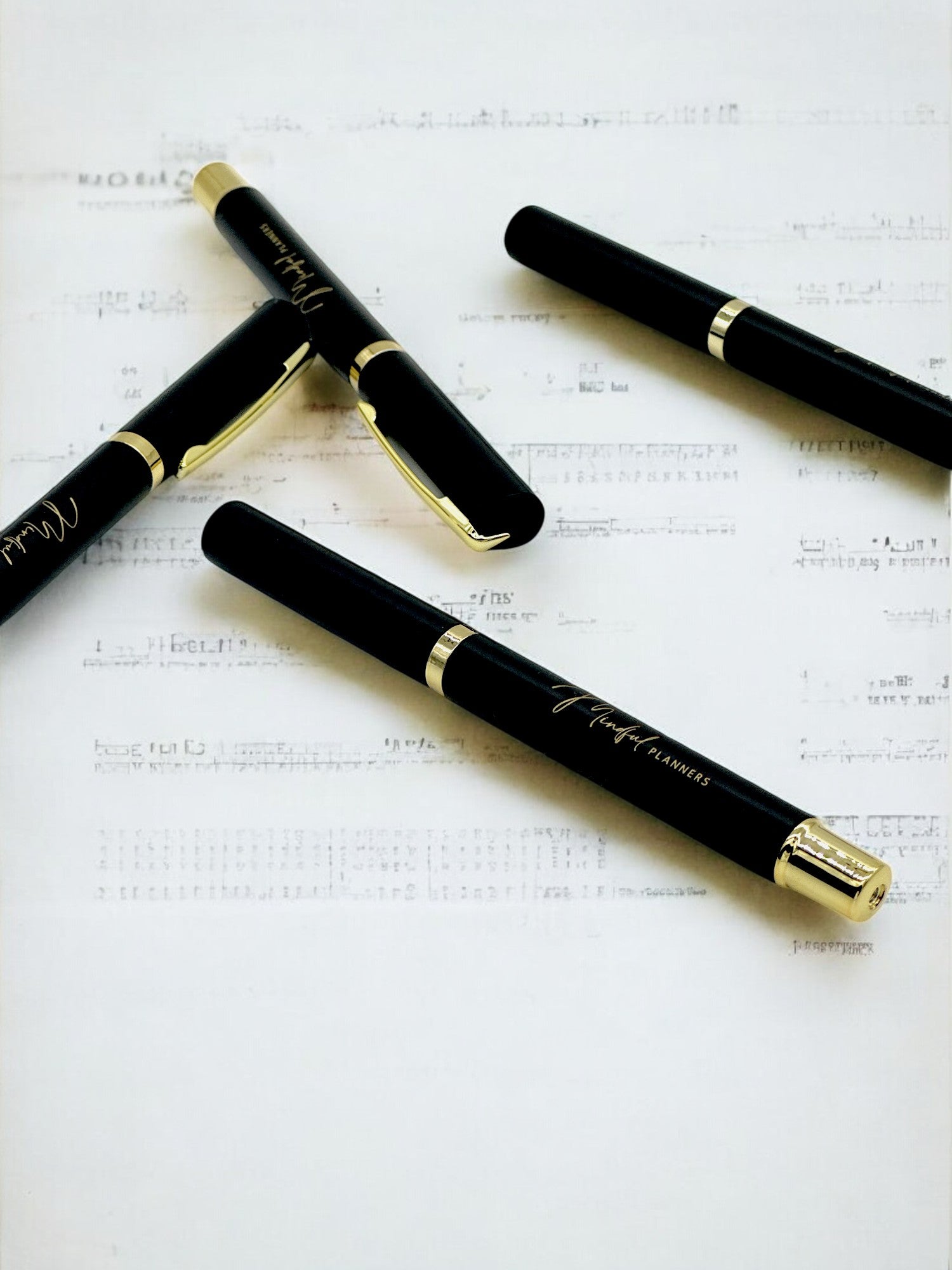 sleek 0.5mm ballpoint pen with gold logo