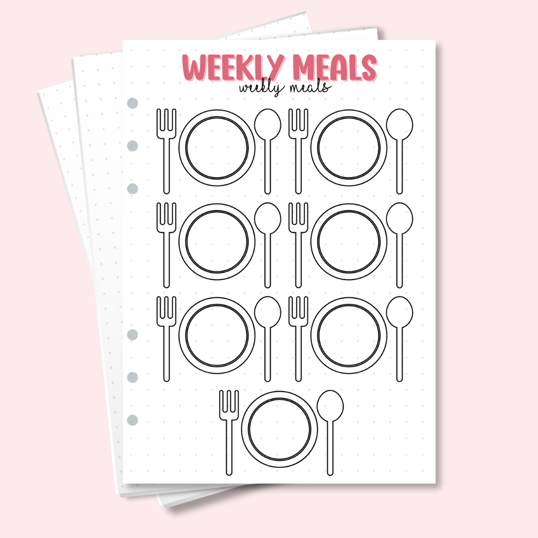 weekly meal tracker for bullet journal lovers