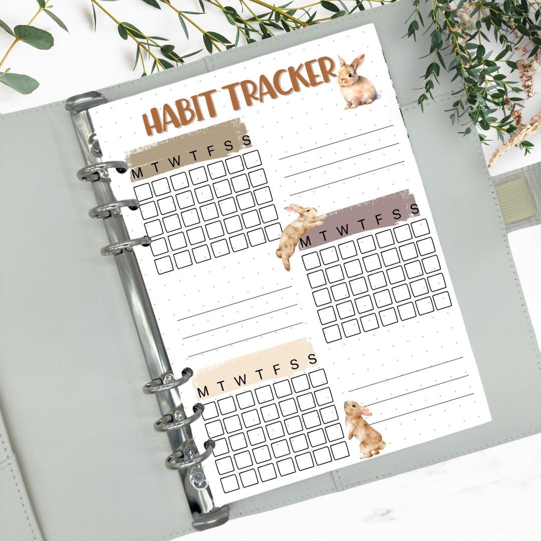 wellness planner habit tracker page A5 for ADHD and routine building