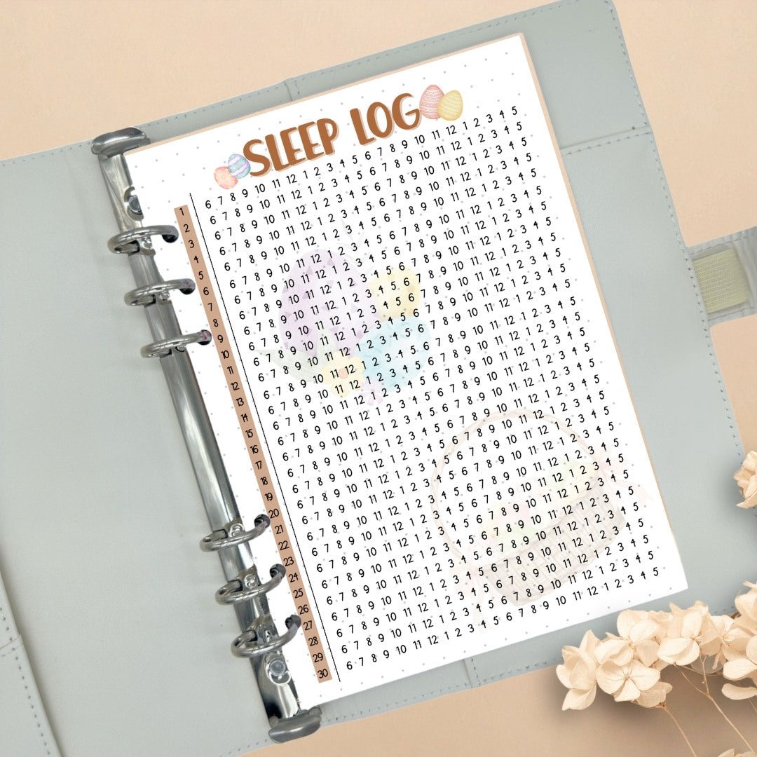 wellness planner sleep tracking page Australia minimalist design